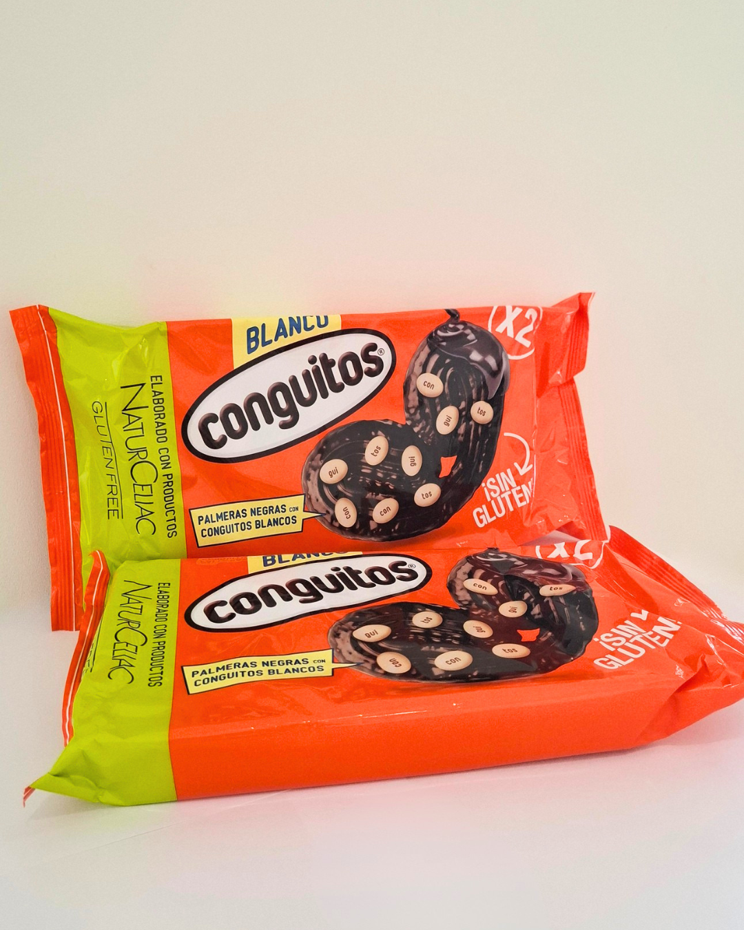 Palmera de chocolate con Conguitos blancos (envase)
